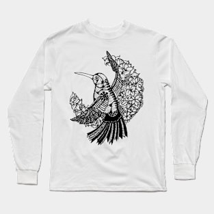 Hummingbird with Flower Long Sleeve T-Shirt